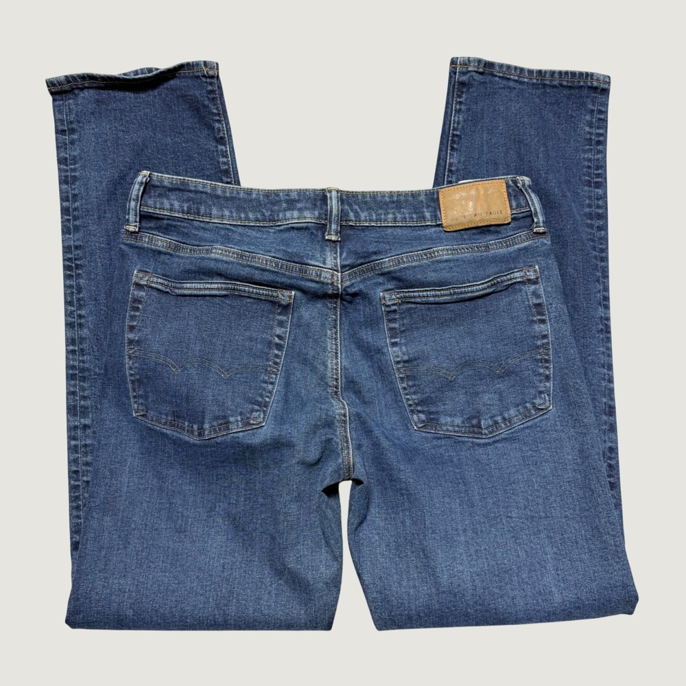 American Eagle Airflex+ Slim‎ Straight Jeans Mens 32x34 Dark Wash Stretch Blue
